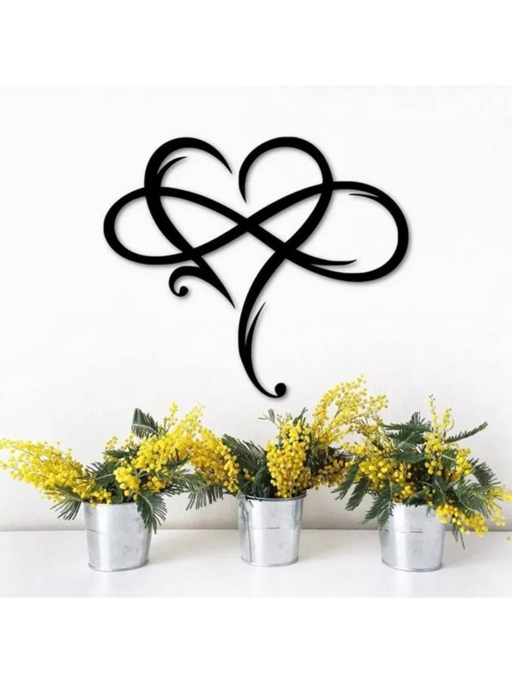 Unique Infinity Heart Metal Wall Art Decor - Love Sign for Home & Wedding